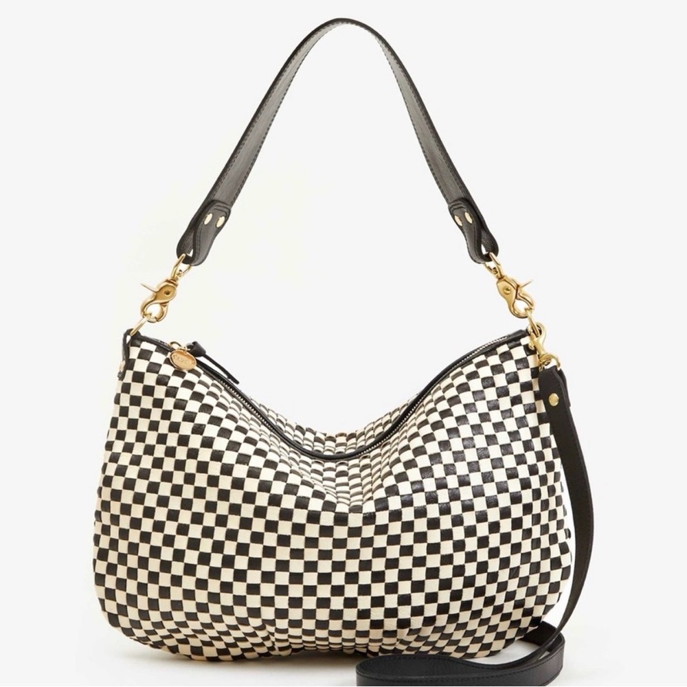 Clare V Moyen Black and White Shoulder Bag